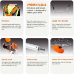 PROYAMA 42.7cc Gas Weed Wacker, 3 in 1 Weed Eater Gas Powered, Brush Cutter and Gas String Trimmer 2-Cycle Extreme Duty, 5 Year Warranty Gearbox,